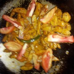 A picture of Arbi aaloo fry.