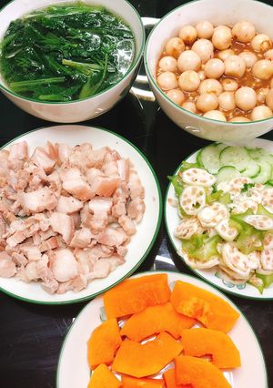 Hình của món Canh cải- thịt luộc- cà pháo- đu đủ.