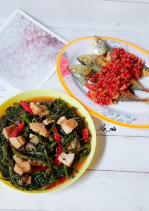 Foto resep Set Menu (Tumis Tauco Kangkung Tahu, Balado Ikan Kembung)