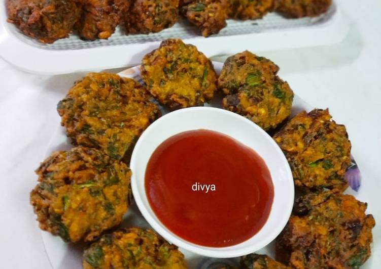 Spinach chana dal vada