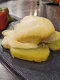 Bacalao confitado con muselina de ajo