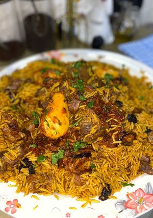 صورة لوصفة كبسة لحم بحمسة الباذنجان 🤤♥️