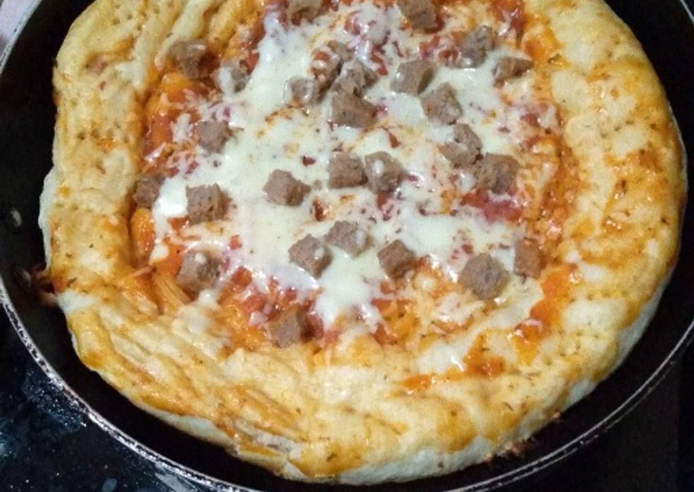 Pizza (teflon) beef patty empuk,enak,anti gagal (pemula)