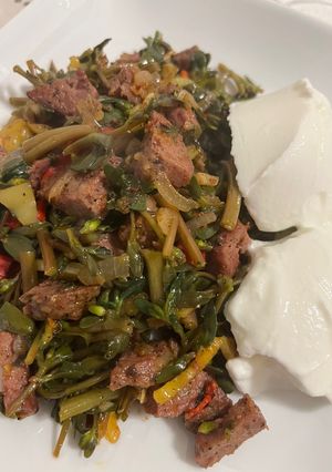Foto resep Sautéed Purslane Meat Ball / Oseng oseng Krokot