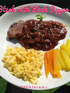 Foto resep Beef Steak Black Pepper Sauce / Steak Sapi Saus Lada Hitam
