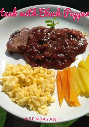 Foto resep Beef Steak Black Pepper Sauce / Steak Sapi Saus Lada Hitam