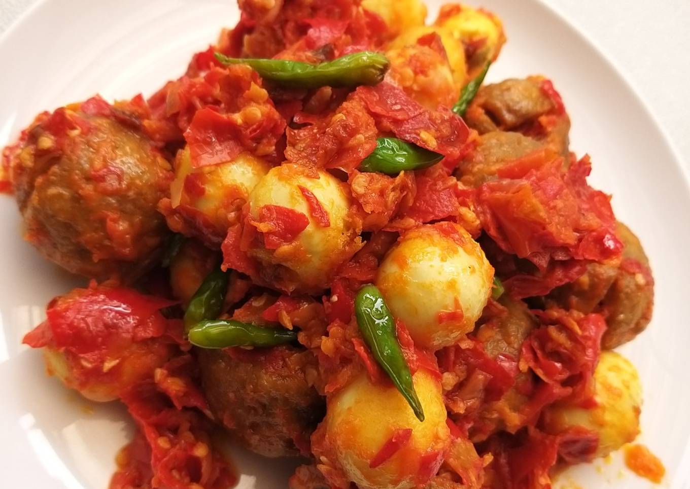 Balado Bakso Telur Puyuh