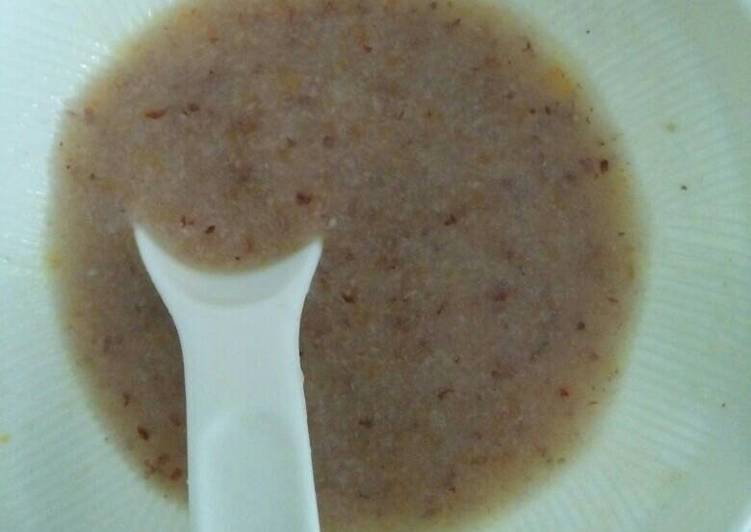 Resep MPASI Bubur beras merah + wortel + evoo (slow cooker) Anti Gagal