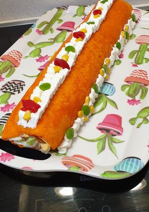 Una foto de Brazo gitano salado de pimientos del piquillo