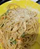 Spaghetti con pollo y arveja (Receta de mi abuela) 👵🏼