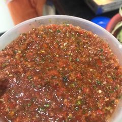 A picture of Salsa (serve with mexican nacho).