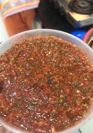 A picture of Salsa (serve with mexican nacho).