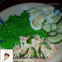 A picture of Greenish and salad.