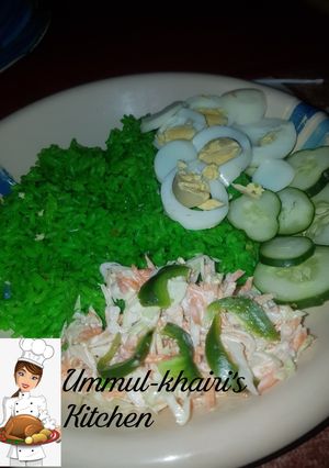 A picture of Greenish and salad.