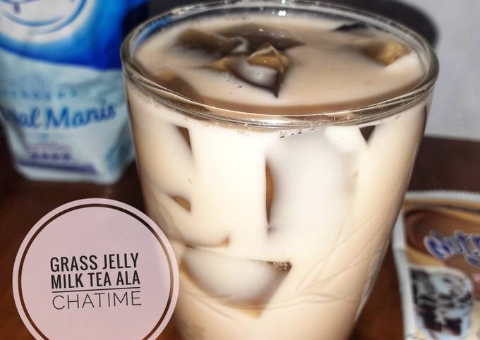 Grass Jelly Milk Tea ala Chatime