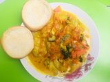 Sopa de vegetales con leche de coco y curry 🥥🍆🍲