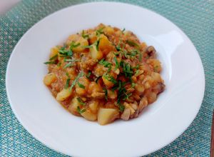 O poză a rețetei Tocăniță de cartofi cu ciuperci - de post.