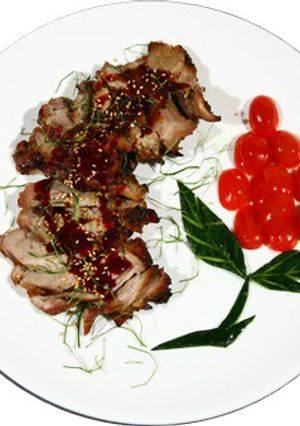Hình của món Ức vịt áp chảo.