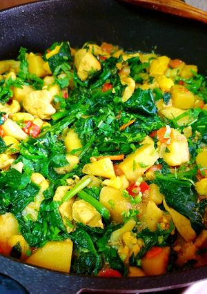 O poză a rețetei Methi aloo gobi.