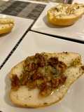 Baked Pears with Gorgonzola and Walnuts (or Goat Cheese and Pine Nuts)