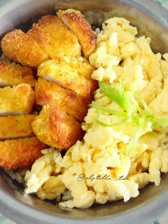 Langkah Mudah untuk Menyiapkan Chicken Nugget with Scrambled Egg Rice Bowl Anti Gagal