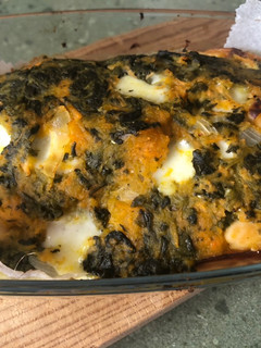 Una foto de Calabaza rellena de espinacas y garbanzos