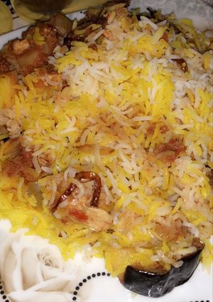صورة لوصفة رز مشخول بالدجاج