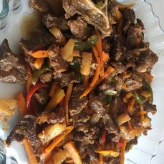 Sweet and sour beef A picture of Sweet and sour beef.
