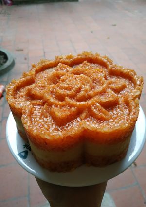 Hình của món Xôi gấc đỗ xanh.