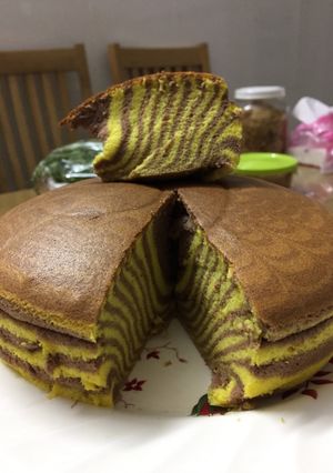 Hình của món Bánh Ogura ngựa vằn.