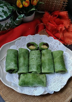 Foto resep Dadar Gulung Pandan Pisang Coklat