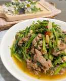 沙茶牛肉炒空心菜