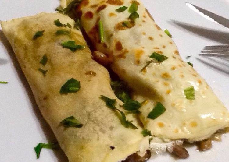 Crepes de setas y foie