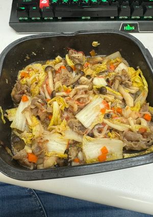 娃娃菜燉鴻禧菇 的食譜成品照片