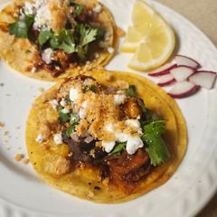 A picture of Brad's Garlic Chipotle Shrimp Street Tacos.