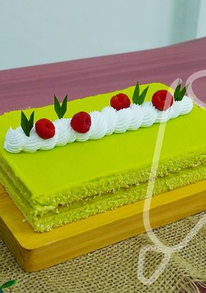 Foto resep Pandan Kaya Custard Cake
