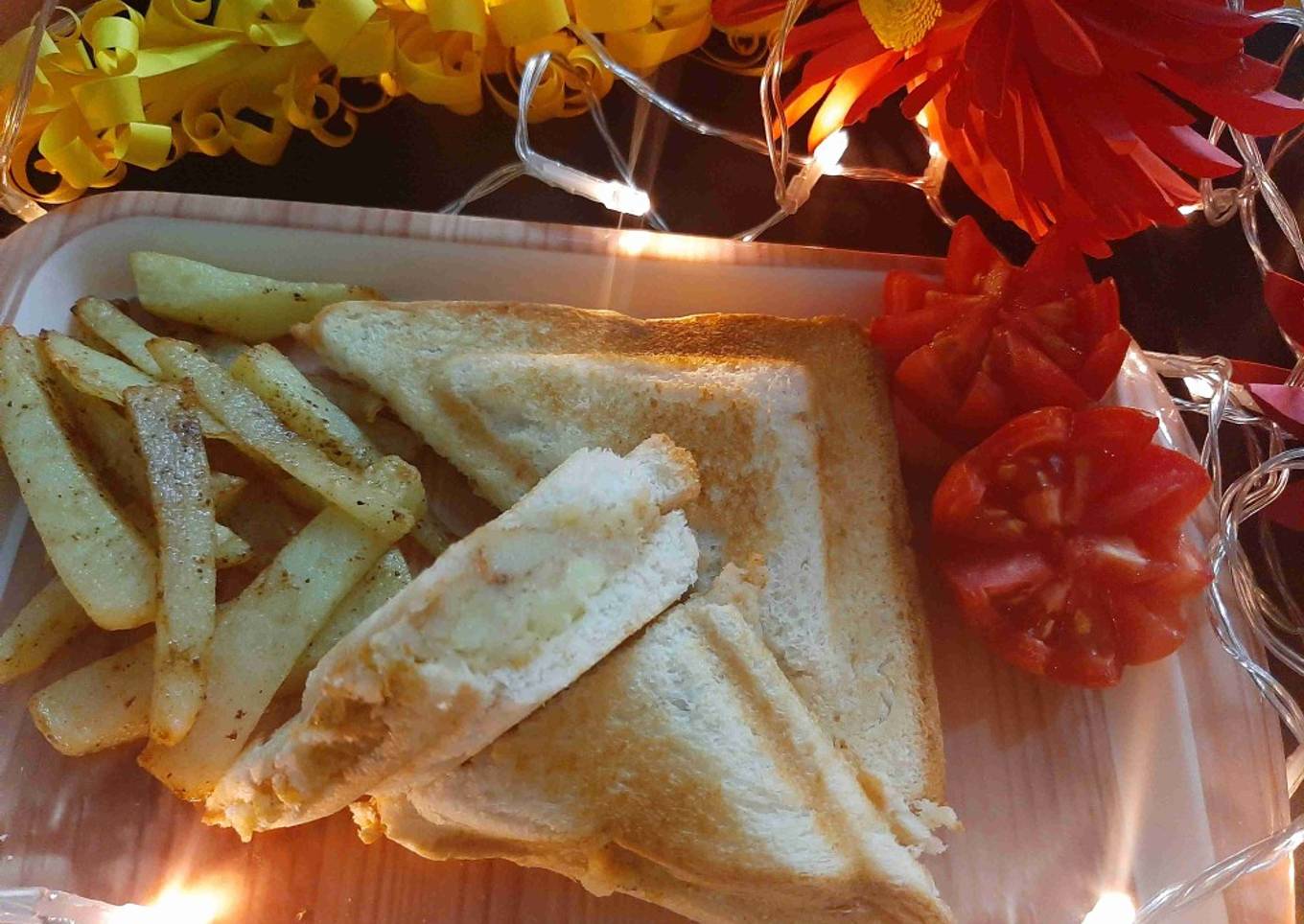 Potatoes cutlets sandwich