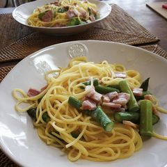 A picture of Hokkaido's Spring Cream Sauce Pasta.