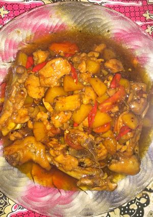 Foto resep Ayam+kentang kecap saos lada hitam