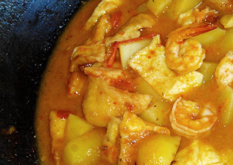 Bagaimana Membuat Udang masak santan bumbu rujak Anti Gagal