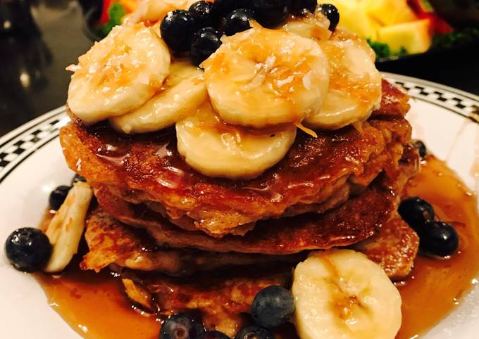 Recipe of Quick Blueberry & Banana Oatmeal Pancakes