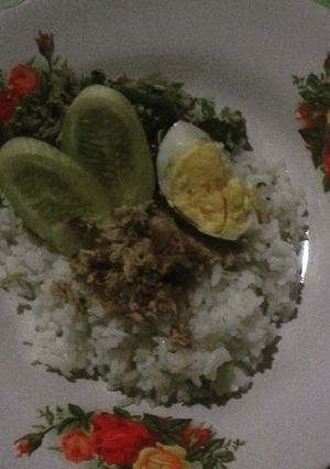 Foto resep Nasi kluban sambel tempe