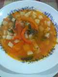 Sopa de papa con chile morrón