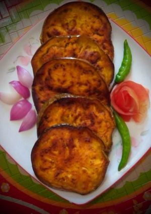 বেগুন ভাজা। রেসিপির প্রধান ছবি