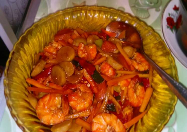Resep Udang asam manis simple 2-3 orang Anti Gagal