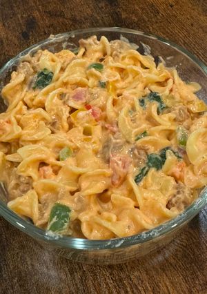 A picture of Summer sausage pasta.