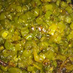 A picture of Onion beans fry.