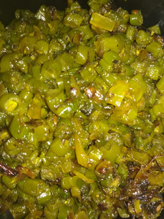 A picture of Onion beans fry.