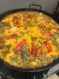 La Safor Paella (with Meatballs) Cooked Over Wood Fire