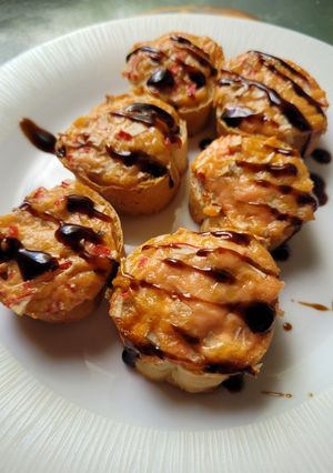 Фото Горячие бутерброды со вкусом запеченных роллов🍣.